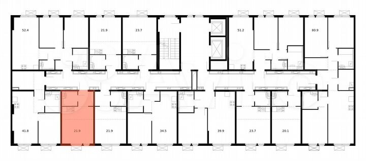 Квартира-студия, 21,9 м², 12/14 эт.