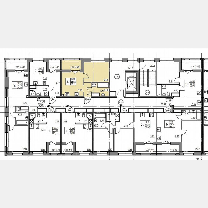 1-к. квартира, 30,2 м², 4/12 эт.