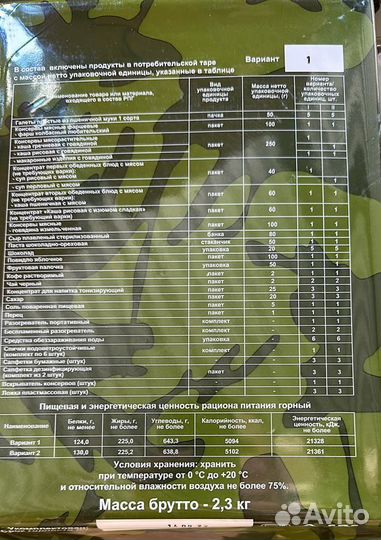 Рацион питания для горной местности 2,3кг 07/24г