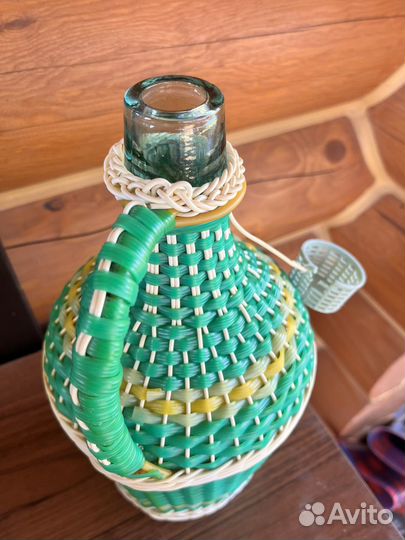 Бутыль винная СССР в оплетке,3 литра