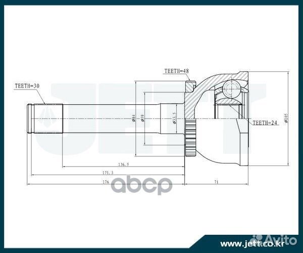 ШРУС внешний jett V41-9041 ABS V41-9041 ABS jett