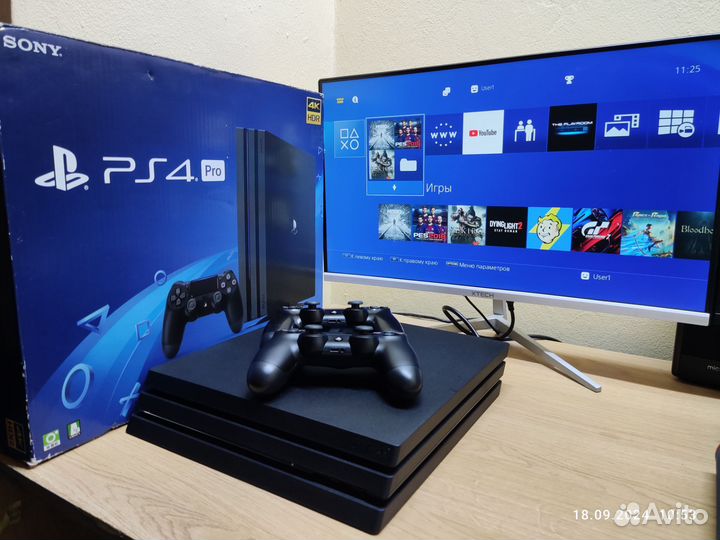 Sony playstation 4 pro 9.00 прошитая+ топ игры