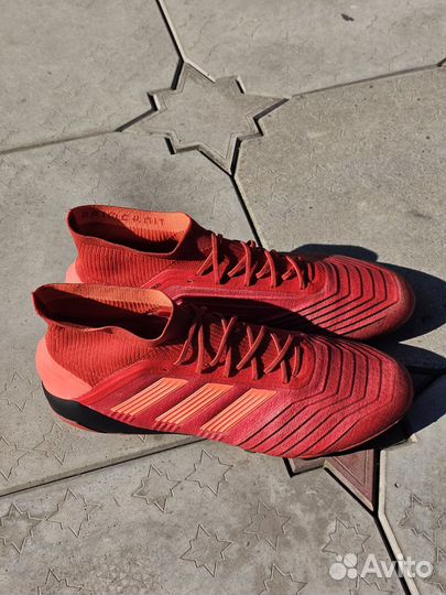 Бутсы Adidas Predator 19.1 Красные 12us 46 eur