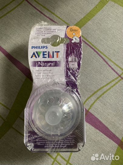 Соски бутылочные avent 0m+, 2шт