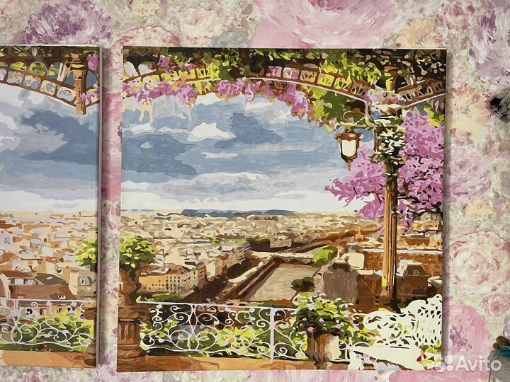 3 Картины, нарисованы по номерам