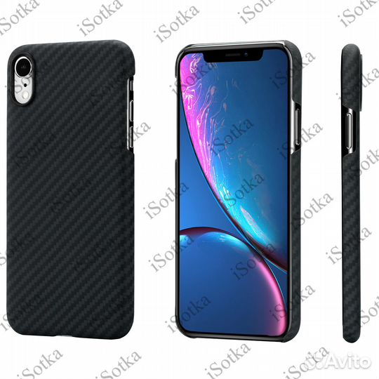 Чехол-накладка Карбон для Apple iPhone XR (черный)