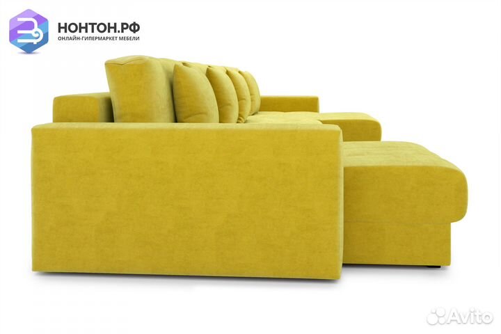 Диван п-образный тик-так Монарх М2О2 горчичный