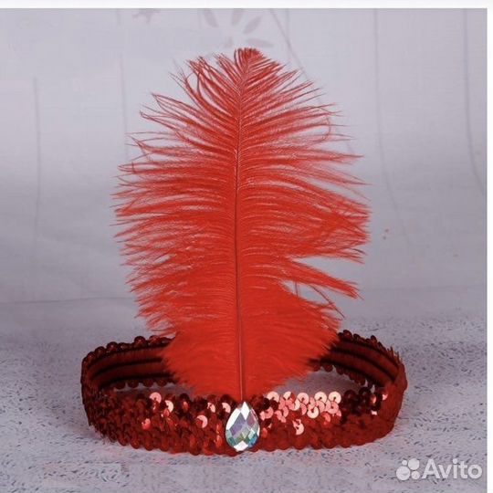 Повязка на голову с пером в стиле Чикаго Гэтсби