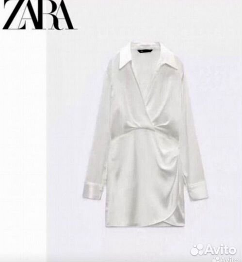 Атласное платье zara