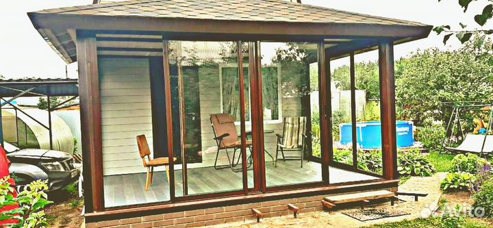 Веранда крыльцо терраса балкон остеклить