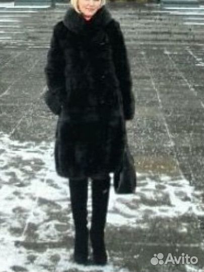 Шуба норковая 44 46 черный бриллиант