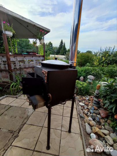 Мангал с печью под казан