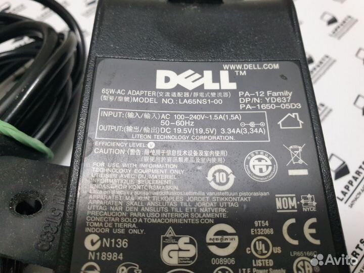Блок питания ноутбука Dell LA65NS1-00, 65W оригин