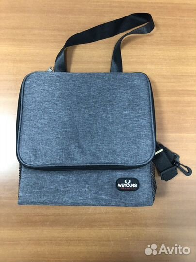 Сумка холодильник на ремне серая новая