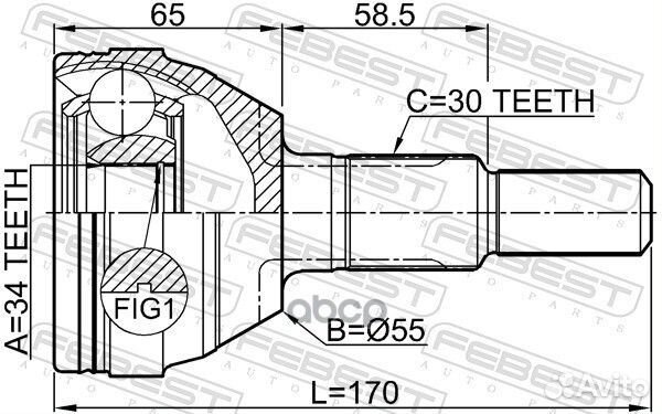 ШРУС наружный 34X55X30 opel antara 06- 1810ANT