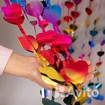 Занавес Дождик «Сердечки» 1х2 м