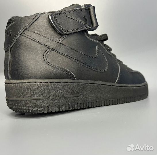 Кроссовки Nike Air Force 1 Mid Black Люкс