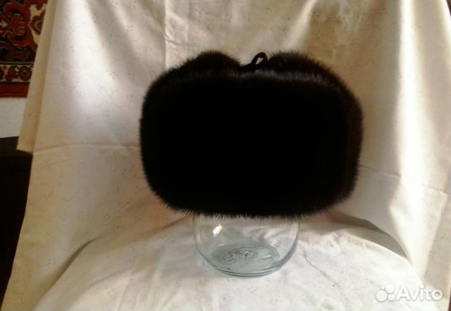 Шапка ушанка норковая мужская р 60-61