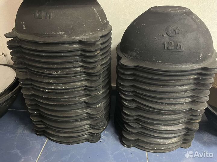 Казан чугунный 12 литр Узбекский Клеймо Шлифовка