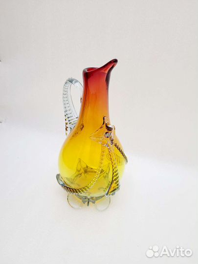 Кувшин (графин) цветное стекло СССР (#1322)