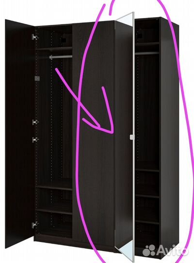 Шкаф Икеа Пакс (дверь викидаль) 50*60*236