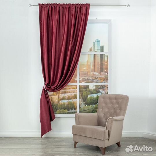 Штора портьерная на шт.ленте amore MIO софт 150х27