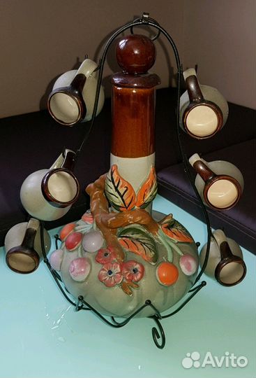 Набор керамика графин на подставке