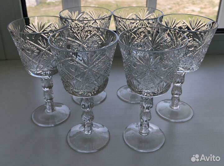 Фужеры, 6 шт., хрусталь