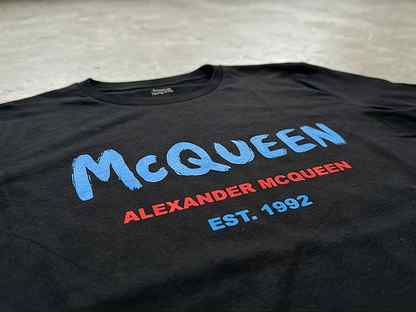 Лонгслив черный Alexander McQween синий лого AC0030, Новосибирск