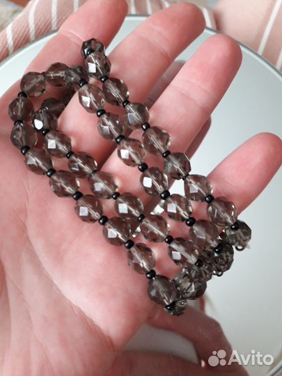 Бусы Чехия стекло под раухтопаз