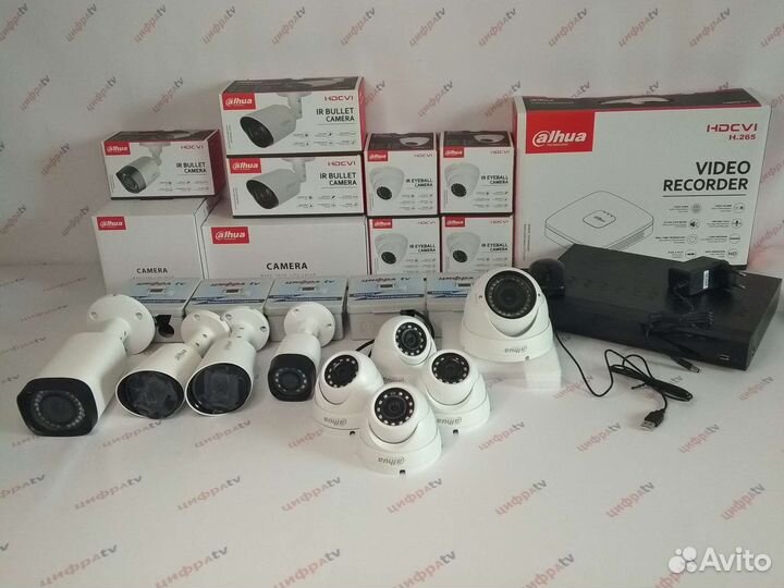 Комплект видеонаблюдения 4Мп Dahua 9 камер zoom 4x