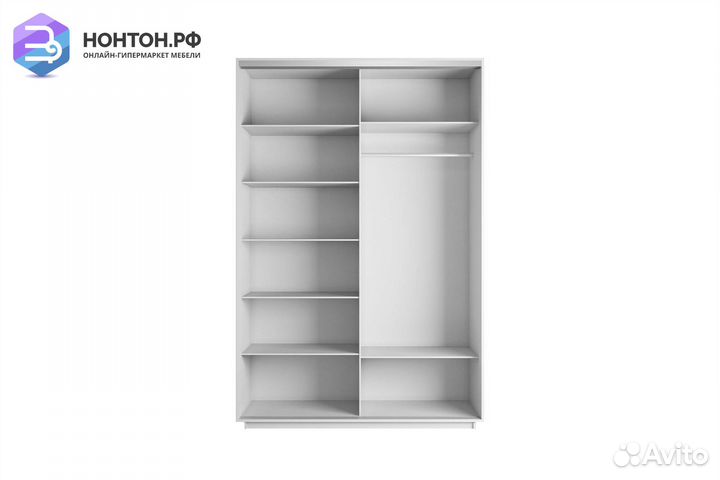 Шкаф-купе 2-х дверный Нонтон фото №1020 / белый сн