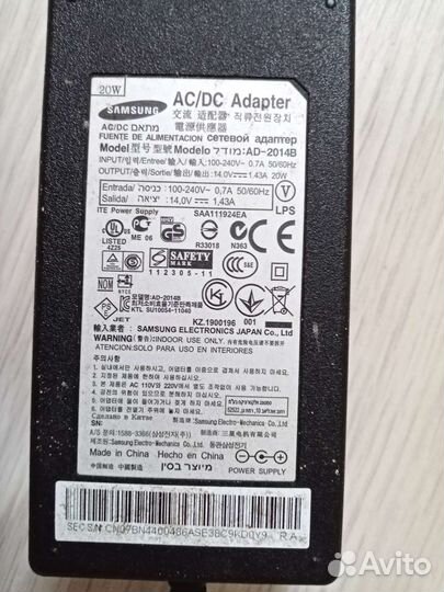 Блок питания сетевой для монитора AC/DC adapter