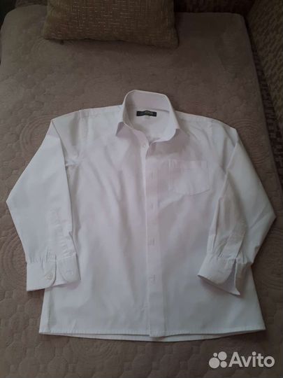 Рубашка белая peplos для мальчика размер 134-140