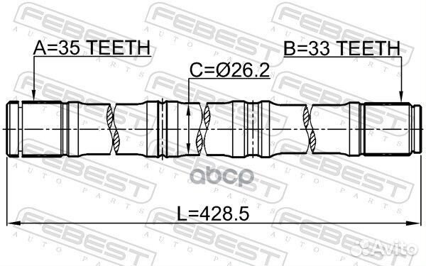 Полуось перед лев 0212MR20CVT4WD Febest