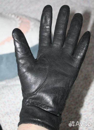 Перчатки женские кожаные зимние
