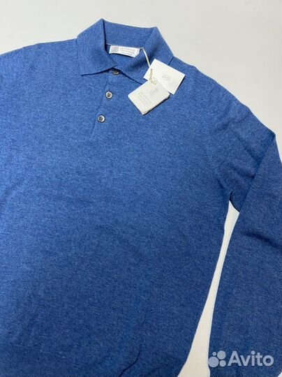 Поло Brunello Cucinelli голубое