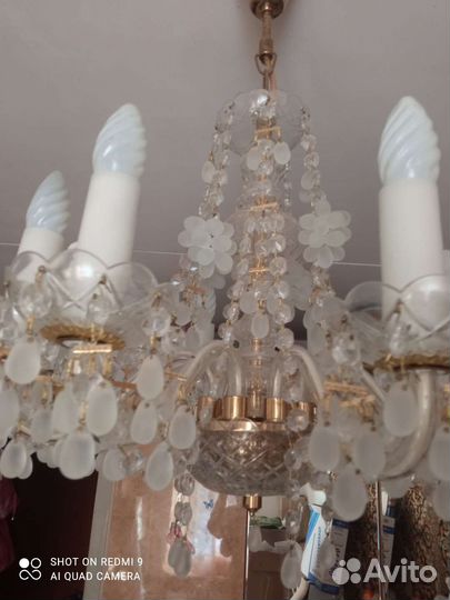 Люстра хрустальная чехословакия