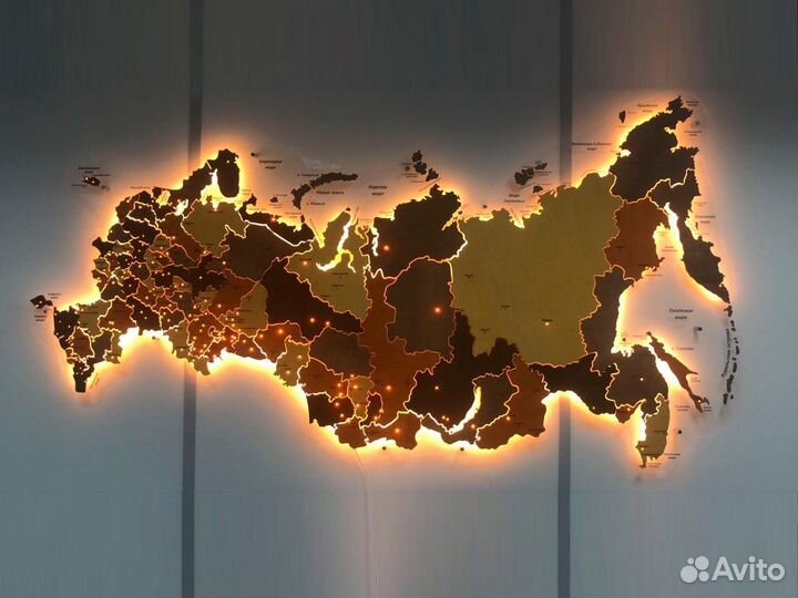 Карты России из дерева Якутск