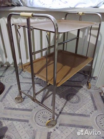 Сервировочный столик СССР на колесиках складной