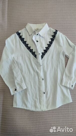 Блузка школьная для девочки 128 см