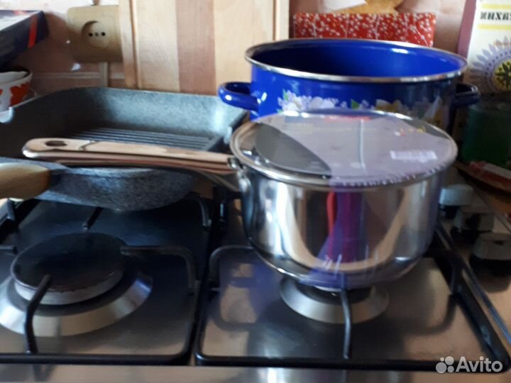 Ковш новый,кастрюля,сковорода гриль