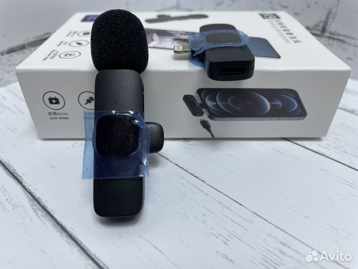 Микрофон петличный беспроводной новый