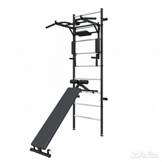 Шведская стенка со скамьей для пресса и турником