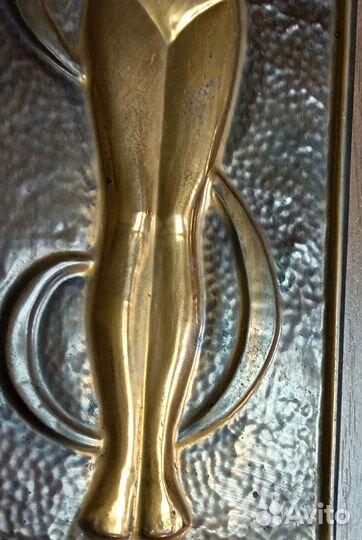 Чеканка медная СССР Гимнастка