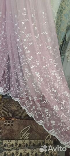 Тюль Сетка с цветочками красивая