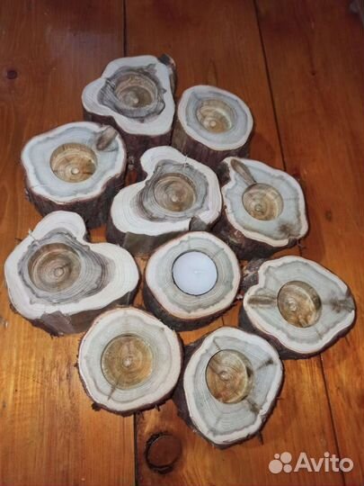 Подсвечник из можжевельника