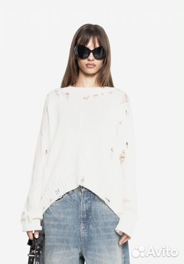 Белый свитер You wanna onesize