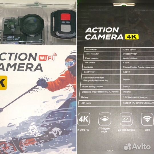 Экшн камера/action camera Ultra HD 4K/60fps