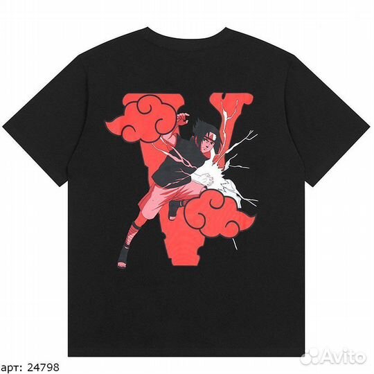 Футболка vlone kakashi Чёрная Белая